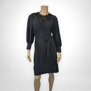 BCBGMAXAZRIA XS Long Sleeve Black Dress Goth Emo Whimsigoth‎